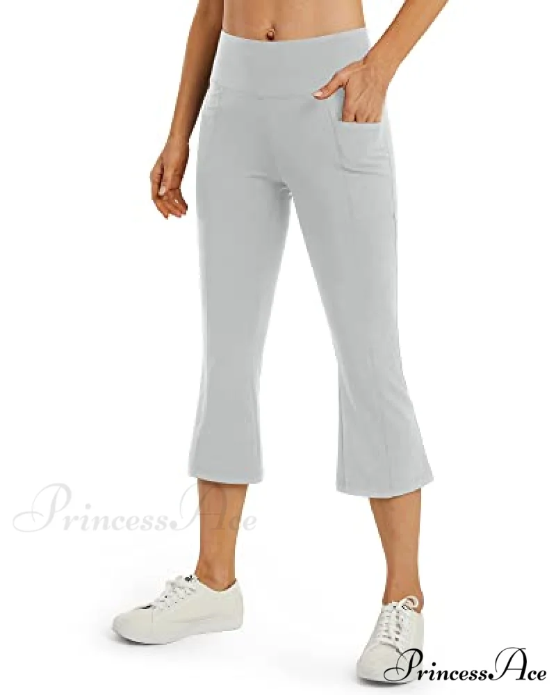 Cross High Waisted Bootcut Capris for Women Flare Yoga Pants - Image 13