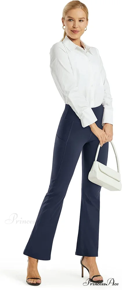 Cross High Waisted Bootcut Capris for Women Flare Yoga Pants - Image 19