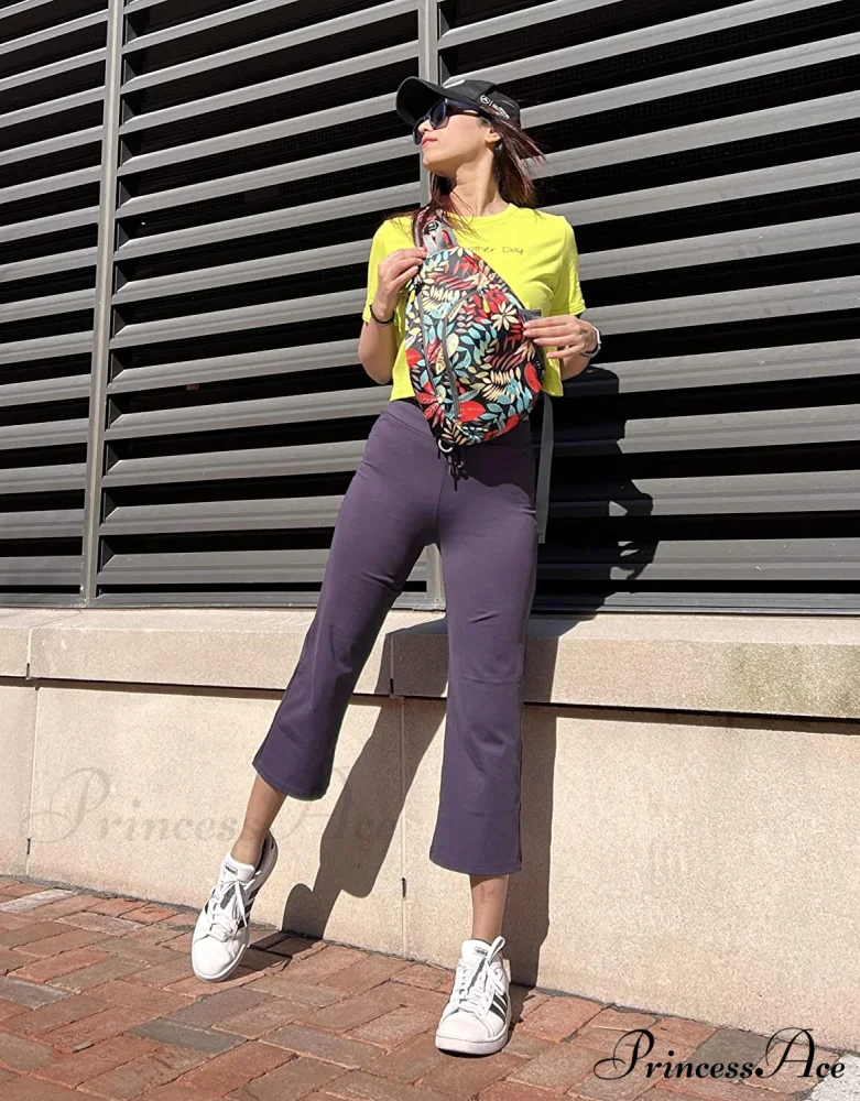 Cross High Waisted Bootcut Capris for Women Flare Yoga Pants - Image 4