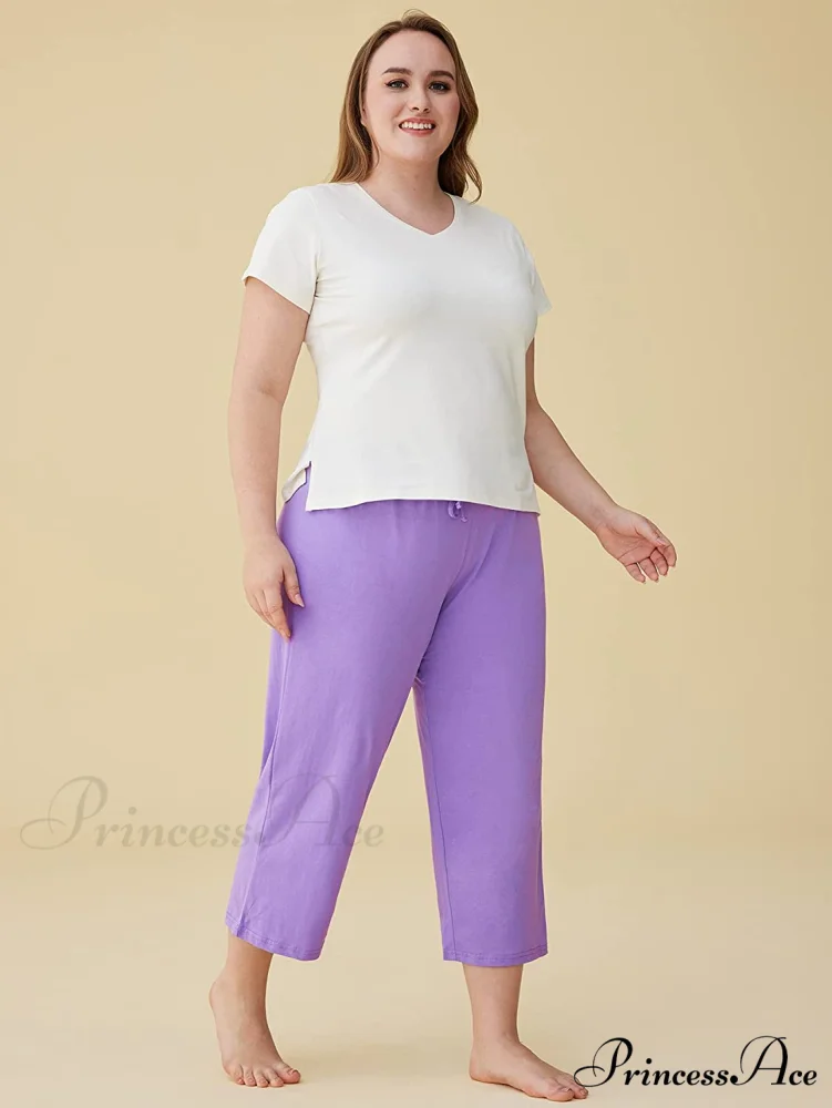 Women's Cotton Capri Pants Sleep Capris - Image 13