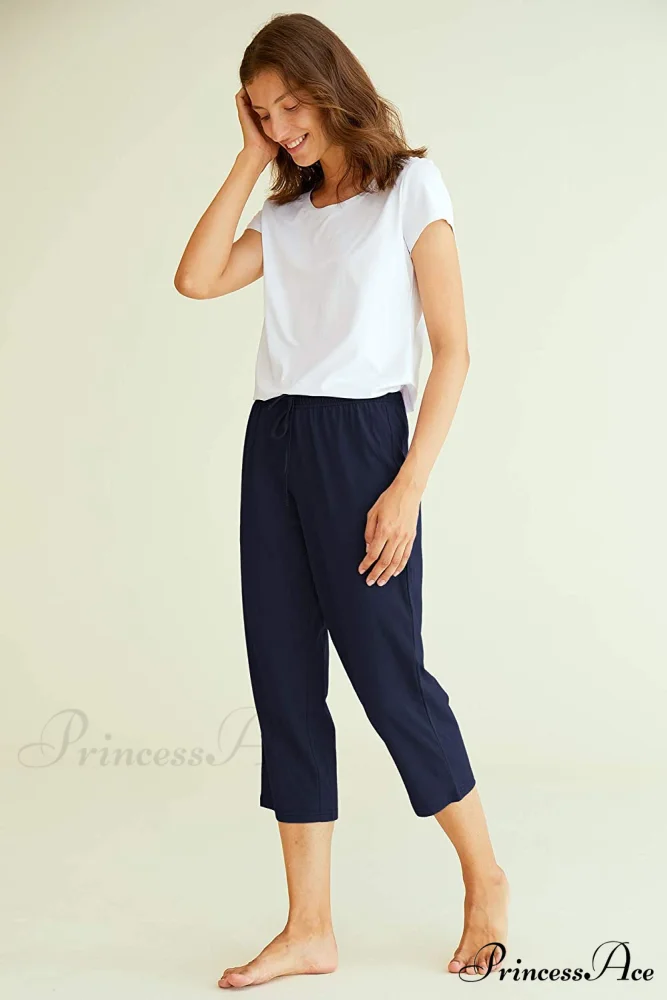 Women's Cotton Capri Pants Sleep Capris - Image 15