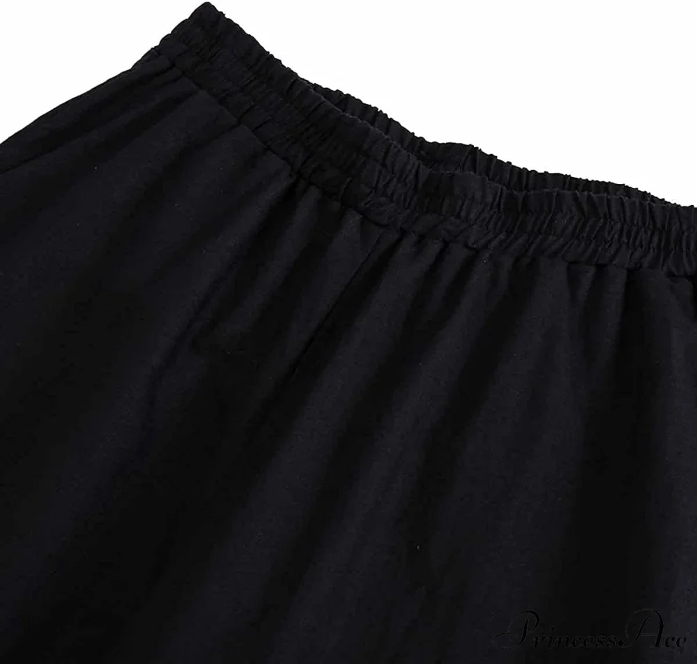 Womens Linen Capri Pants with Pockets Full Elastic Waistband Casual Pants - Image 24