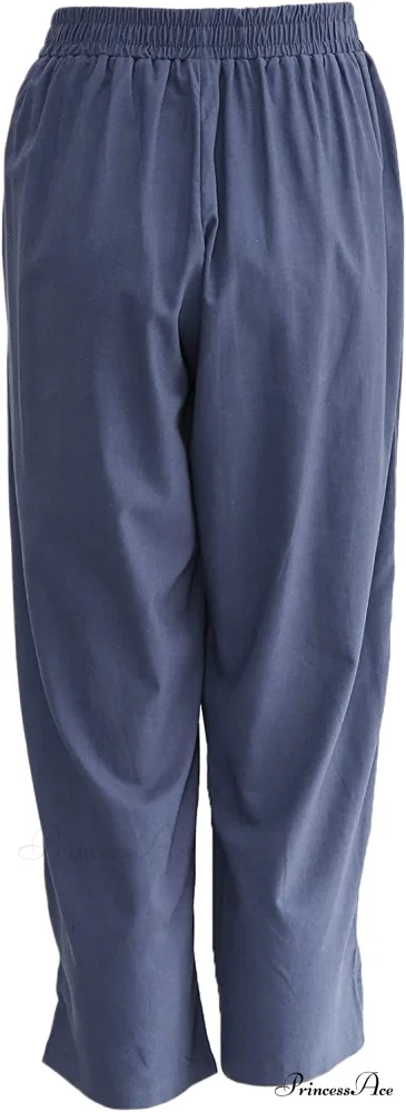 Womens Linen Capri Pants with Pockets Full Elastic Waistband Casual Pants - Image 6