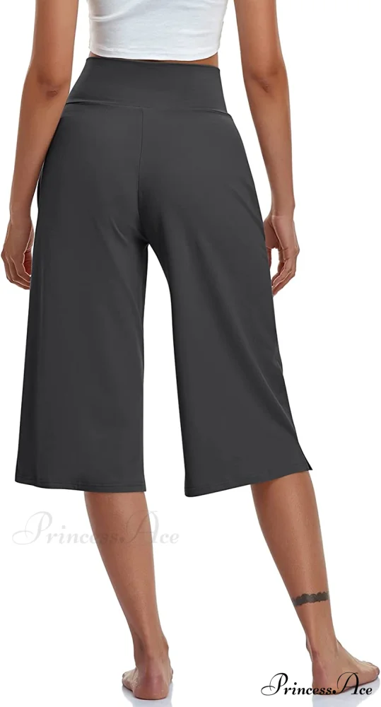 Casual Wide Leg Yoga Capris Crossover High Waist Capri Pants - Image 19