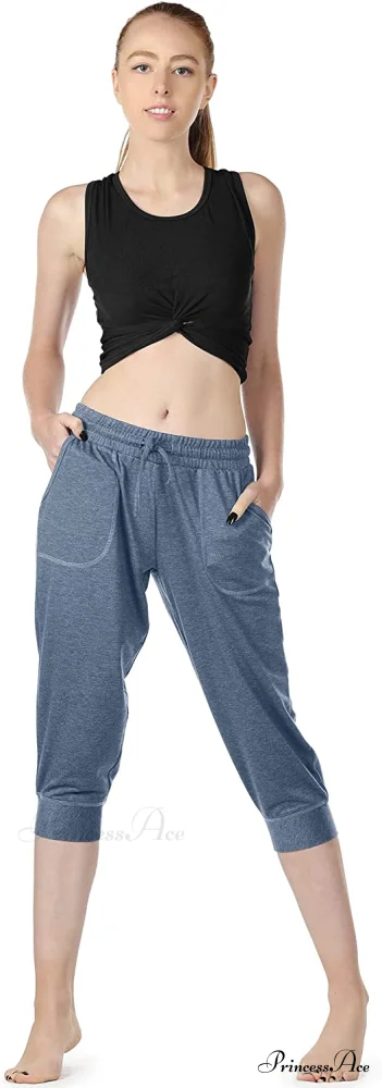 French Terry Jogger Lounge Sweatpants - Active Capri Pants - Image 13