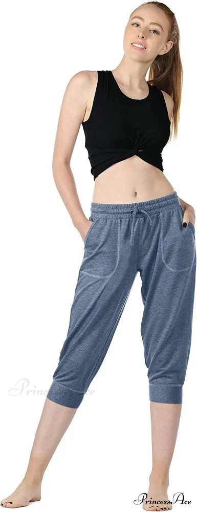 French Terry Jogger Lounge Sweatpants - Active Capri Pants - Image 14