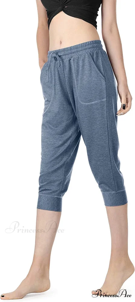 French Terry Jogger Lounge Sweatpants - Active Capri Pants - Image 16