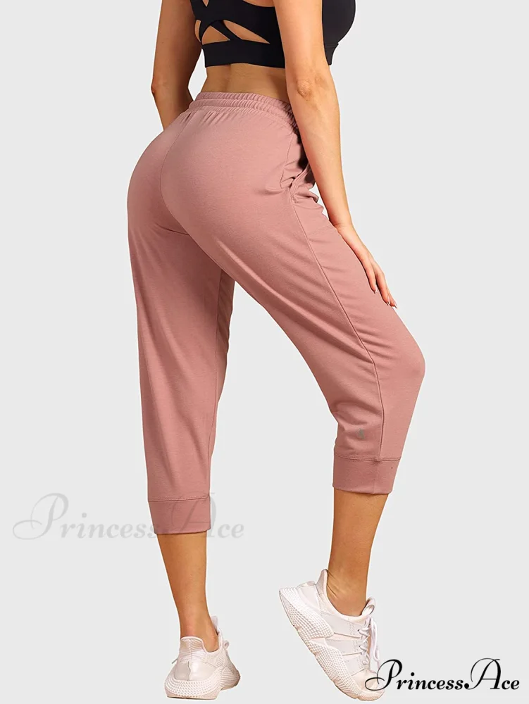 French Terry Jogger Lounge Sweatpants - Active Capri Pants - Image 19