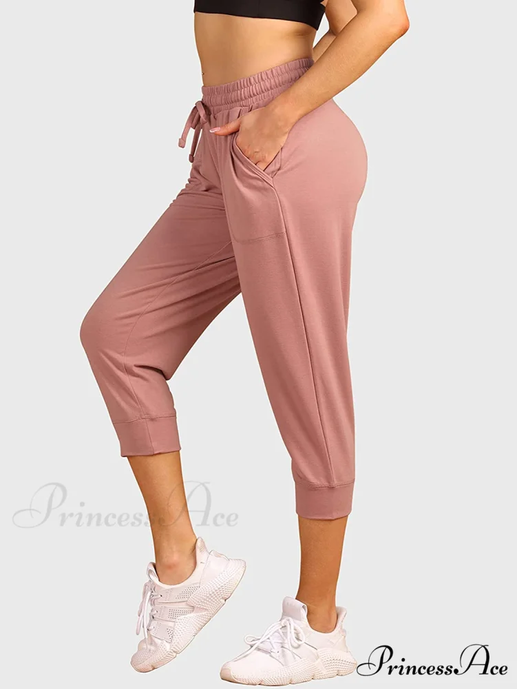 French Terry Jogger Lounge Sweatpants - Active Capri Pants - Image 20