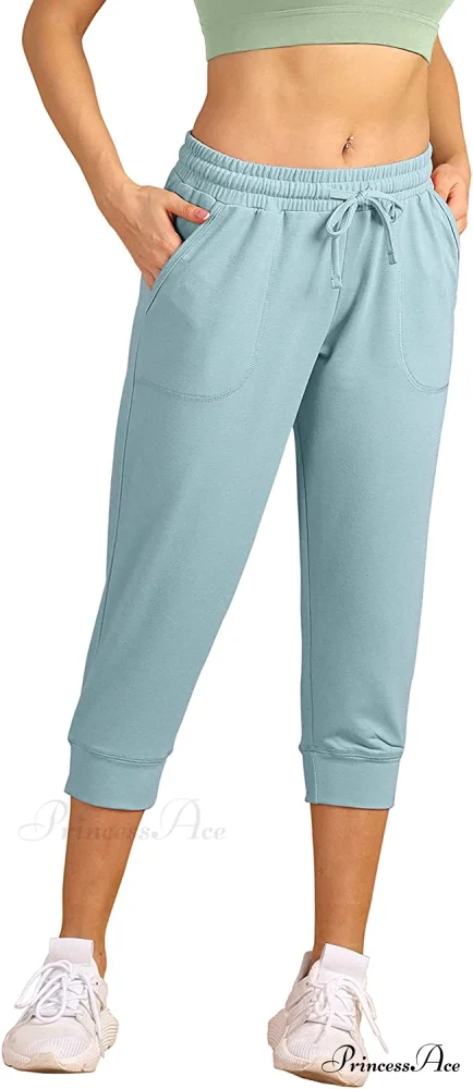 French Terry Jogger Lounge Sweatpants - Active Capri Pants - Image 28