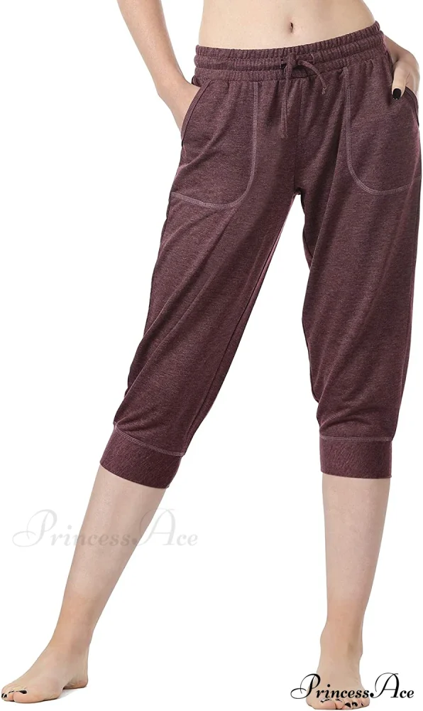 French Terry Jogger Lounge Sweatpants - Active Capri Pants - Image 29