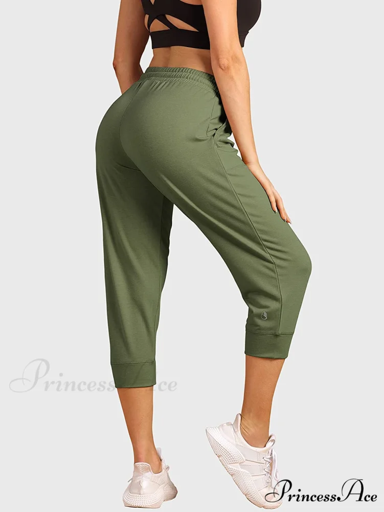 French Terry Jogger Lounge Sweatpants - Active Capri Pants - Image 3