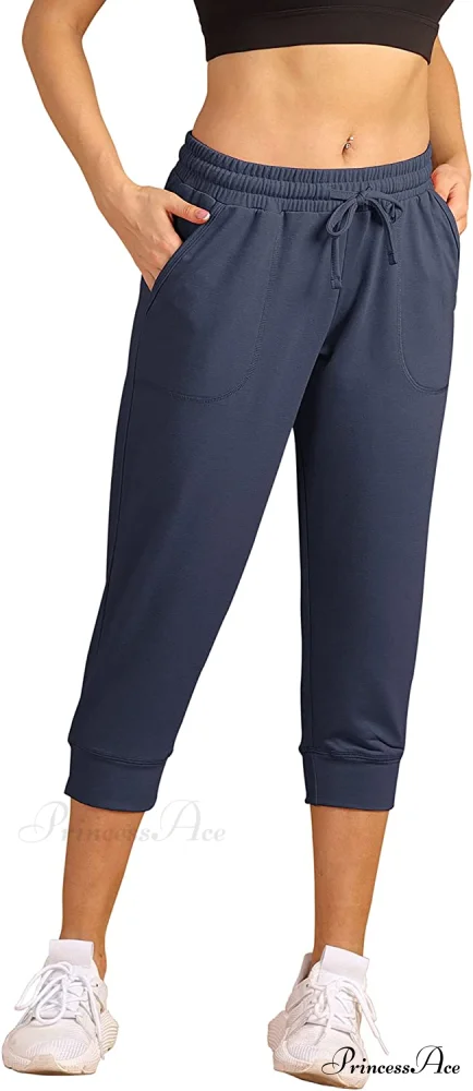French Terry Jogger Lounge Sweatpants - Active Capri Pants - Image 30