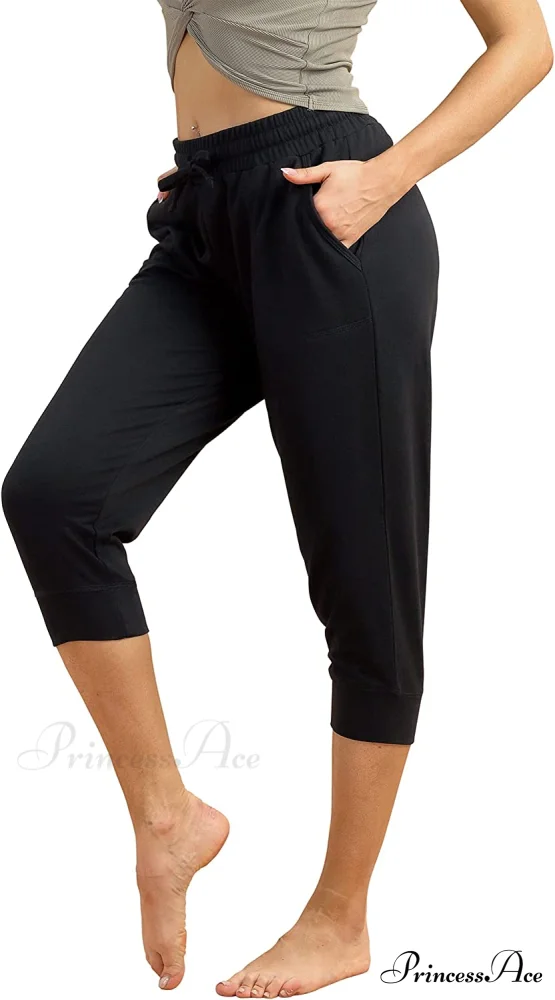 French Terry Jogger Lounge Sweatpants - Active Capri Pants - Image 31