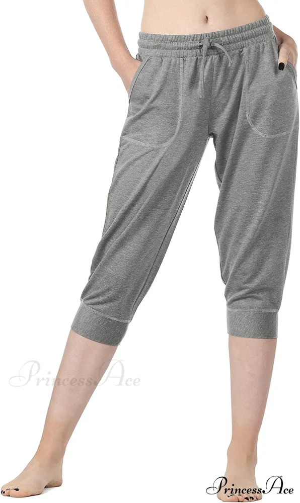 French Terry Jogger Lounge Sweatpants - Active Capri Pants - Image 32