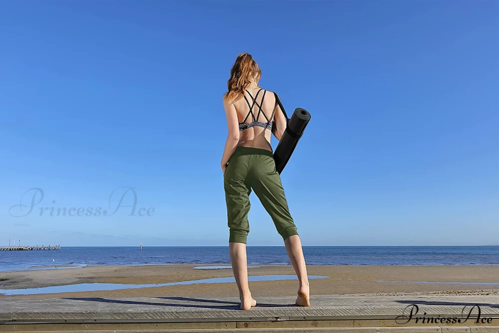 French Terry Jogger Lounge Sweatpants - Active Capri Pants - Image 6