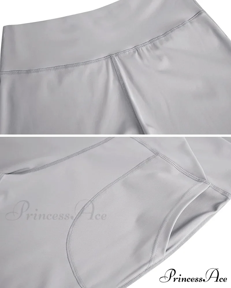 Capri Yoga Pants Cross High Waisted Cropped Slit Flared Ruffle Bottom - Image 11
