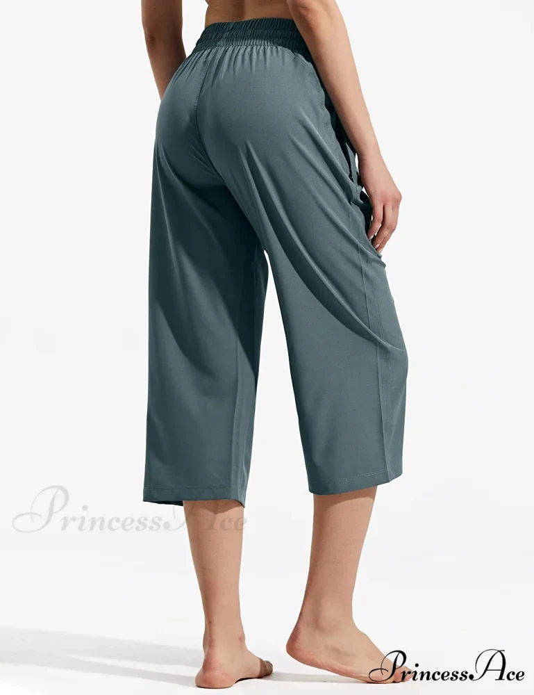 Capri Pants Wide Leg Lightweight Quick Dry Comfy Lounge Sweatpants - Image 12