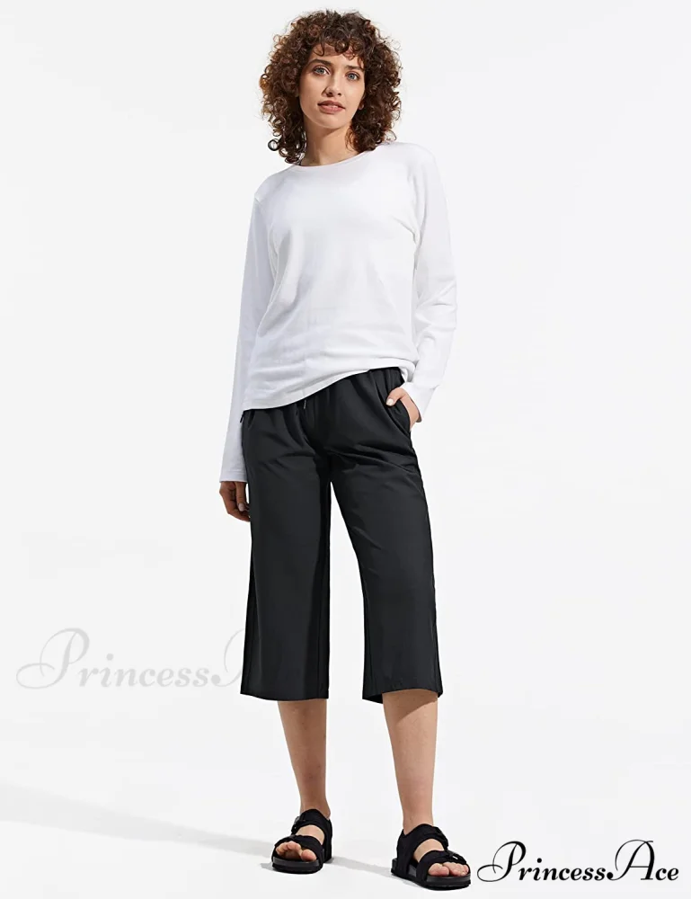 Capri Pants Wide Leg Lightweight Quick Dry Comfy Lounge Sweatpants - Image 3