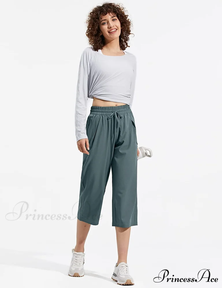 Capri Pants Wide Leg Lightweight Quick Dry Comfy Lounge Sweatpants - Image 7