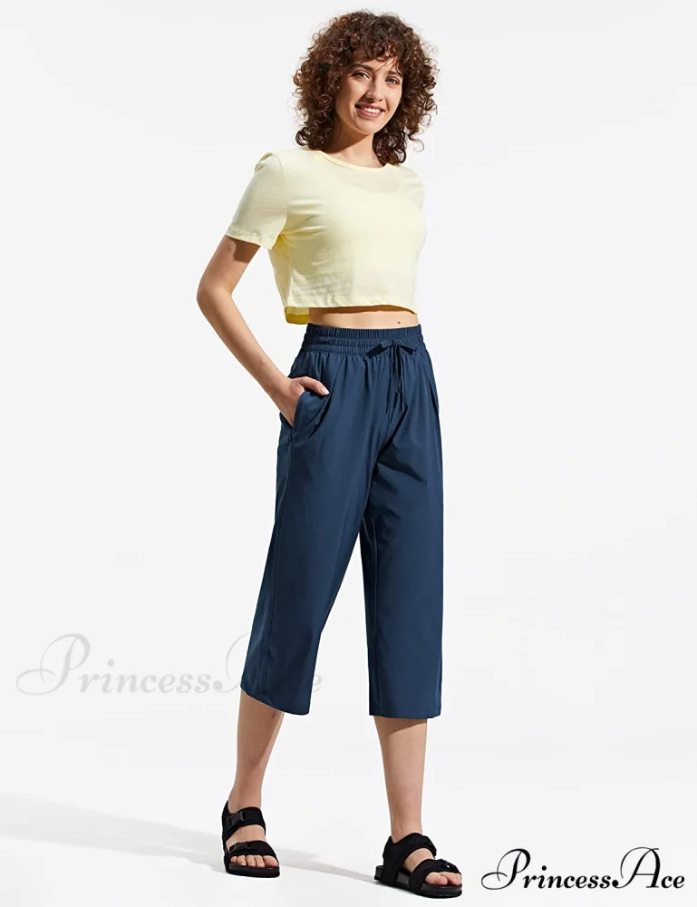 Capri Pants Wide Leg Lightweight Quick Dry Comfy Lounge Sweatpants - Image 8