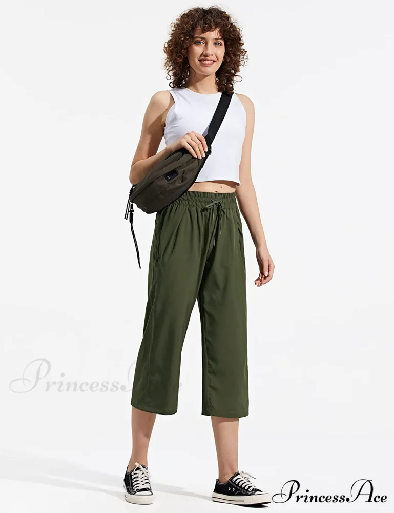 Capri Pants Wide Leg Lightweight Quick Dry Comfy Lounge Sweatpants - Image 9