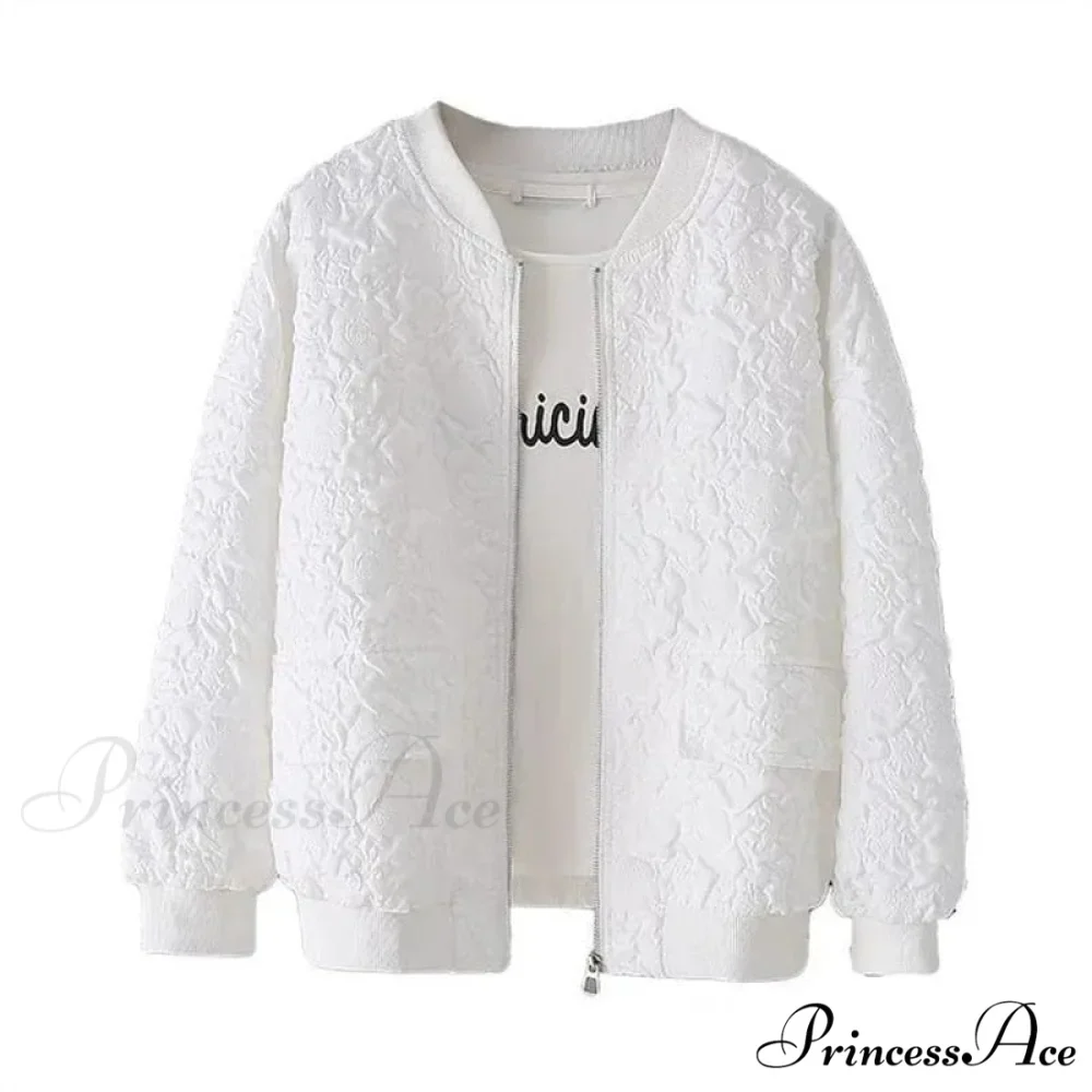 Solid Color Ladies Short Baseball Jacket - Image 5