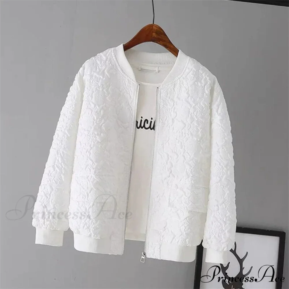 Solid Color Ladies Short Baseball Jacket - Image 7