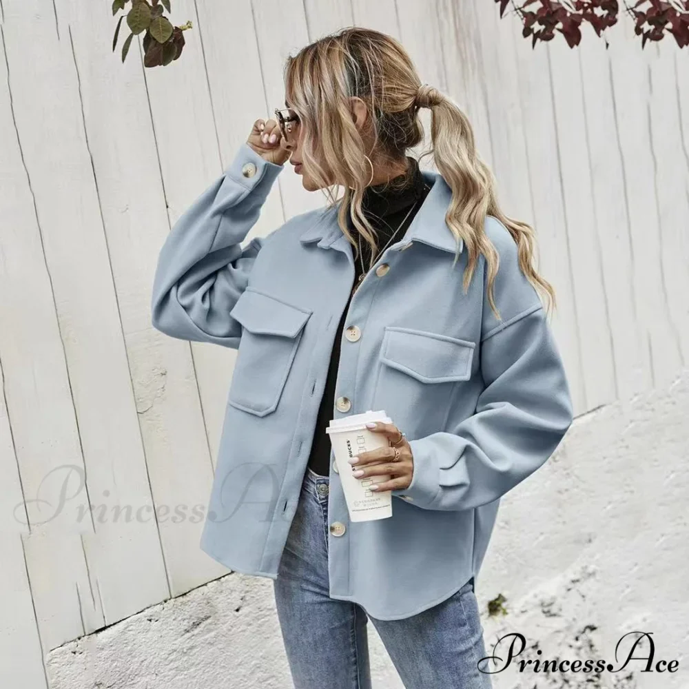 Office Lady Vintage Pockets Trench Jacket - Image 5
