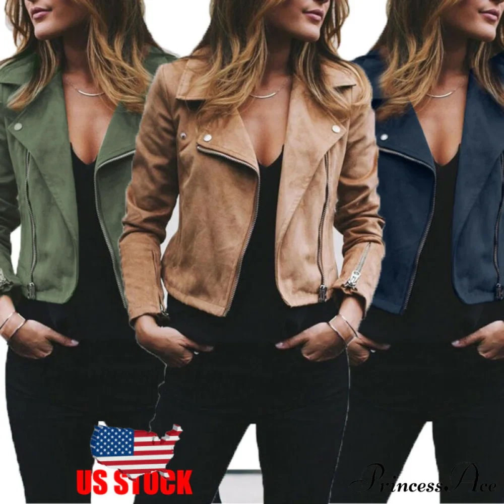 Fashion Solid Color Cool Zipper Jacket - Image 6