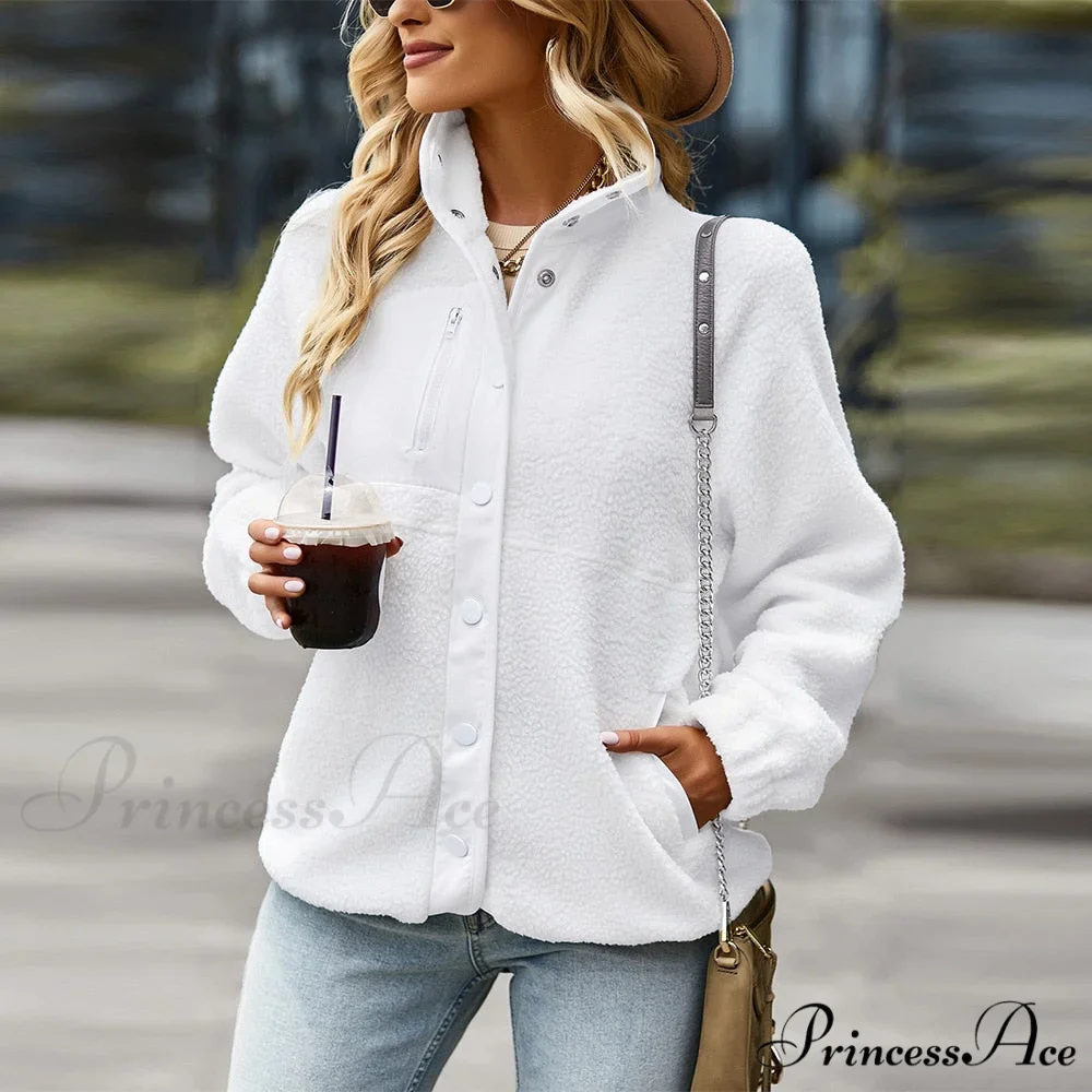 Turn Down Collar Patchwork Jacket - Image 3