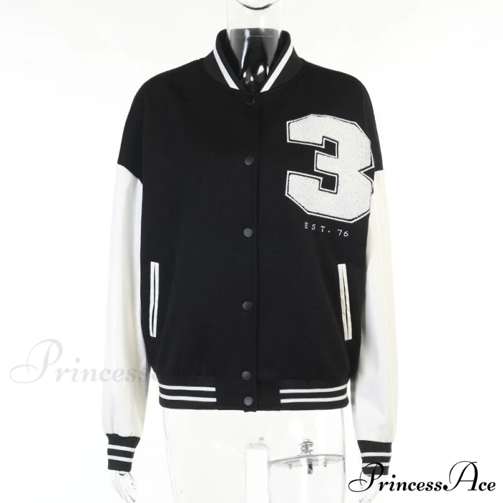 Stitching Letters Embroidery Baseball Uniform Jacket - Image 18
