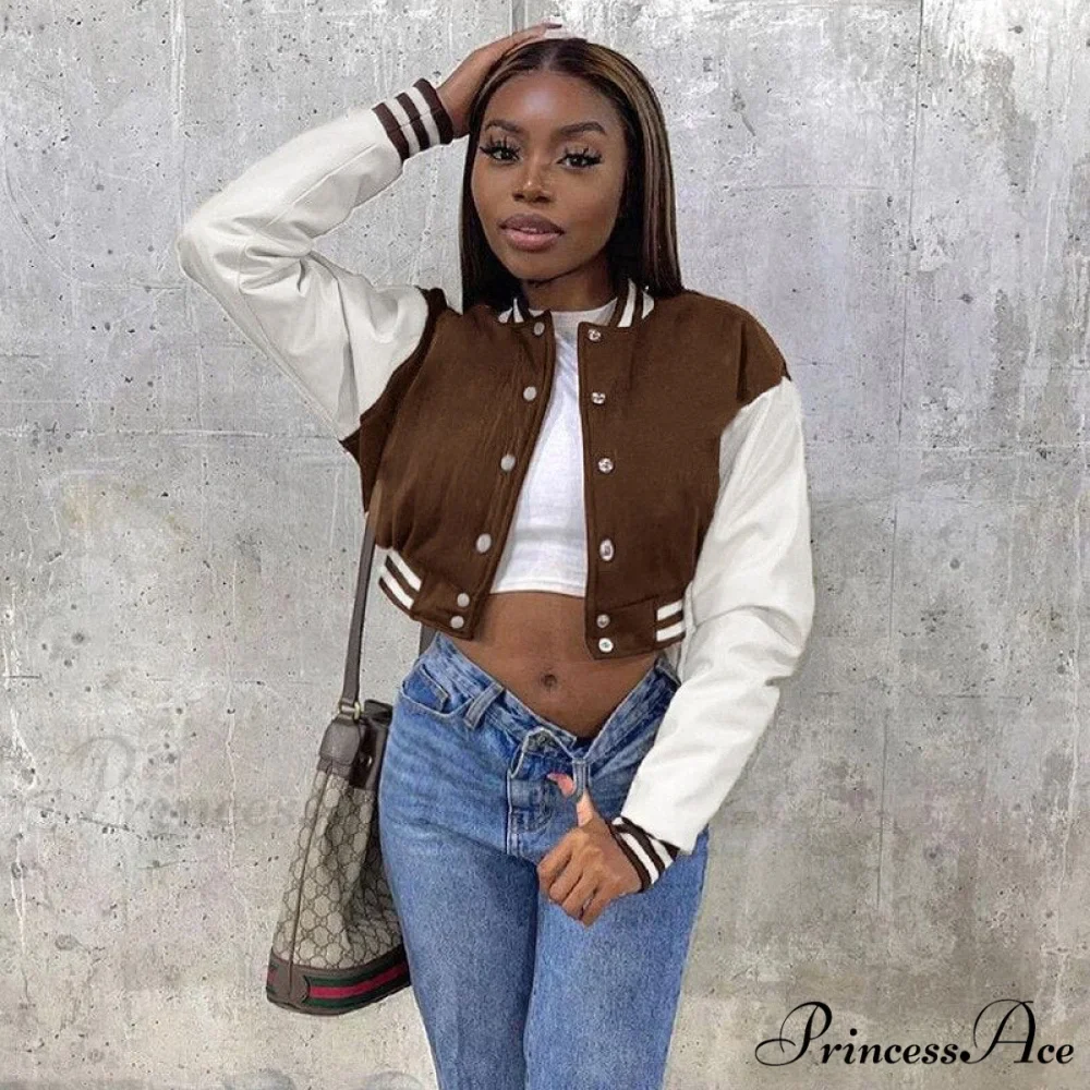 Stitching Letters Embroidery Baseball Uniform Jacket - Image 2