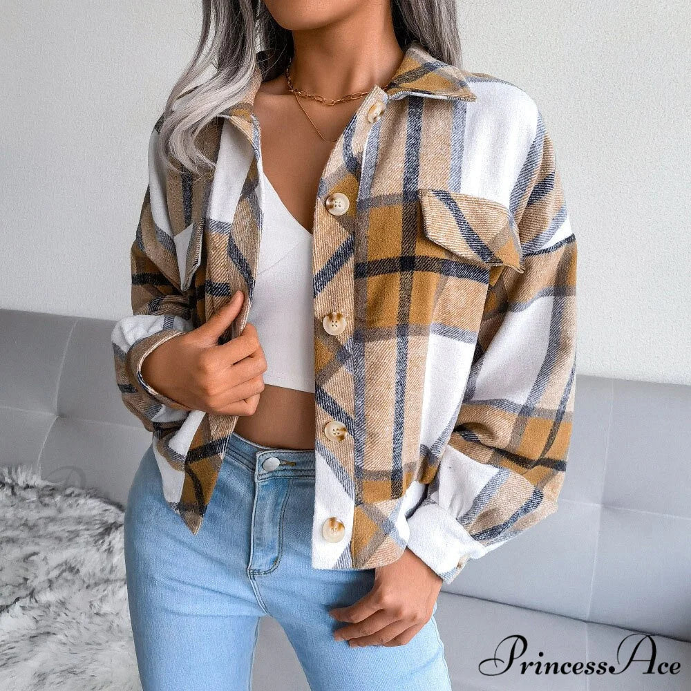 Plaid Vintage Pockets Oversized Jacket - Image 9
