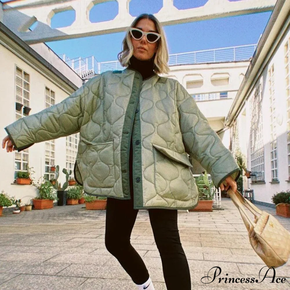 Y2k Green Print Fashion Baseball Jacket - Image 7