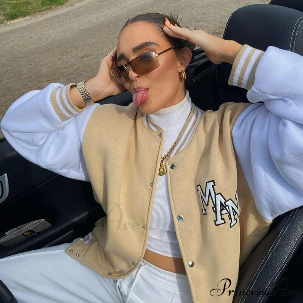 Y2k Green Print Fashion Baseball Jacket - Image 9
