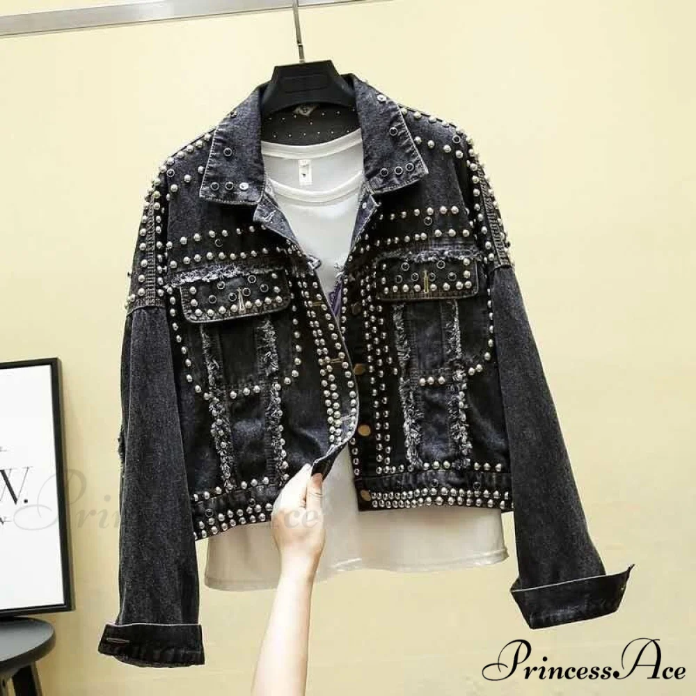 Rivet Studded Denim Jacket - Image 3