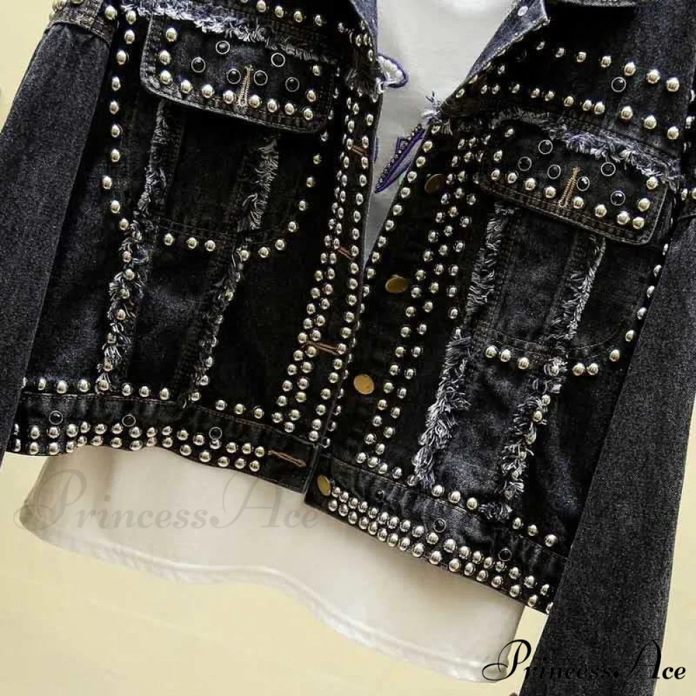 Rivet Studded Denim Jacket - Image 5