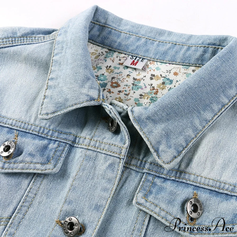 Slim Seven-point Sleeve Denim Jacket - Image 3