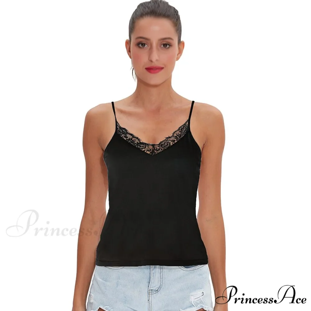 Casual Soft Elastic Cotton Lace Tank Tops - Image 7