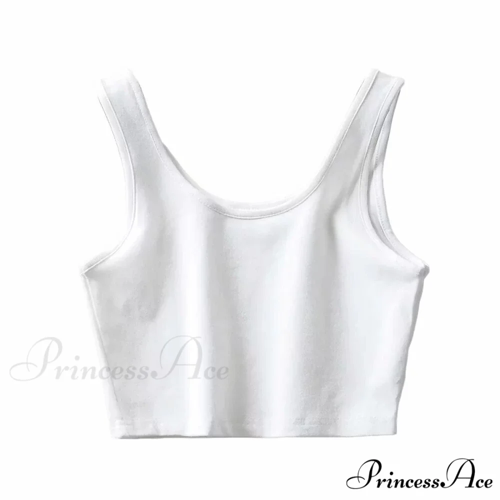 White Cute Short Crop Tops - Image 14