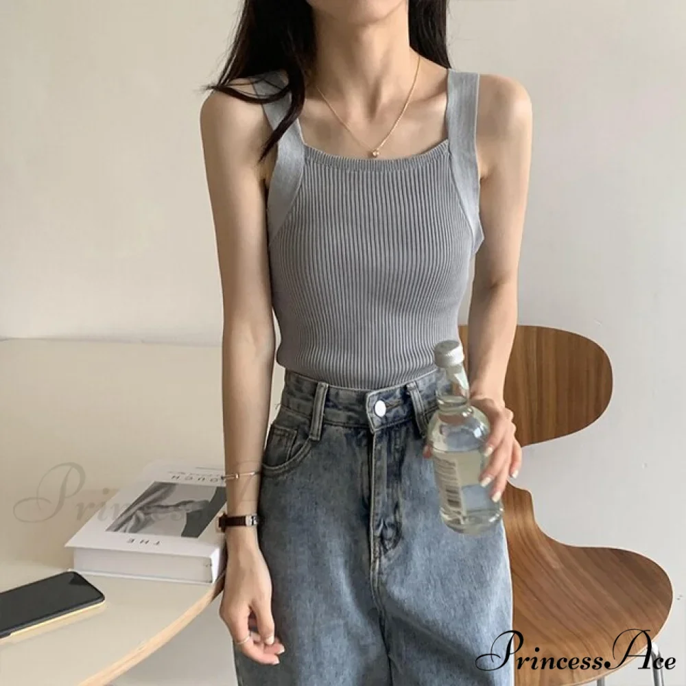 Plain Knitted Tank Tops - Image 10