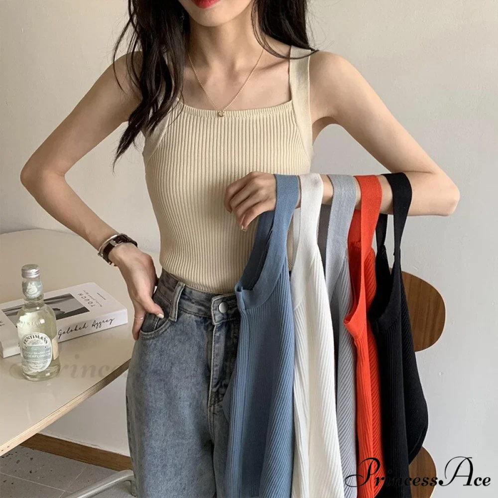 Plain Knitted Tank Tops - Image 3