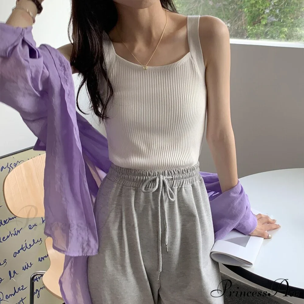 Plain Knitted Tank Tops - Image 4