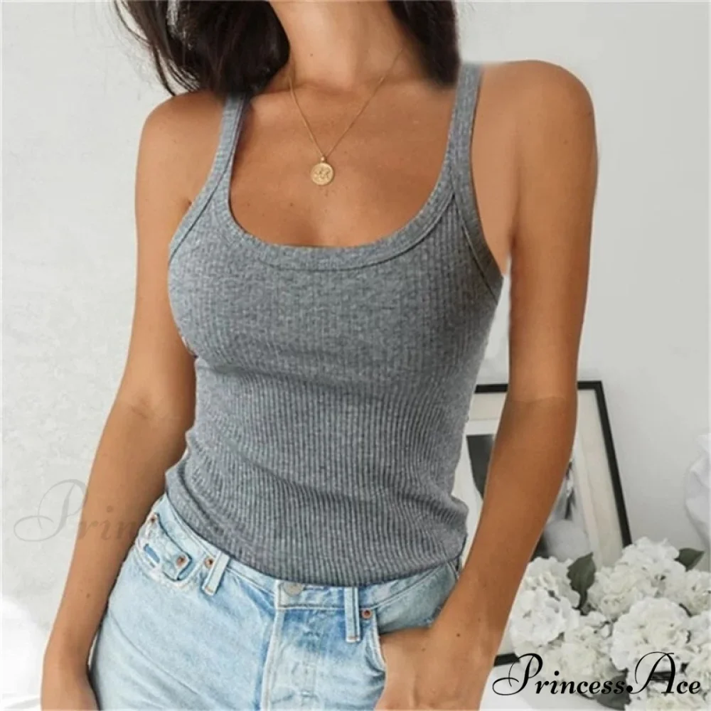 O Neck Knittrf Sleeveless Basic Top - Image 2