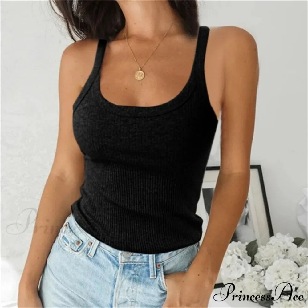 O Neck Knittrf Sleeveless Basic Top - Image 3