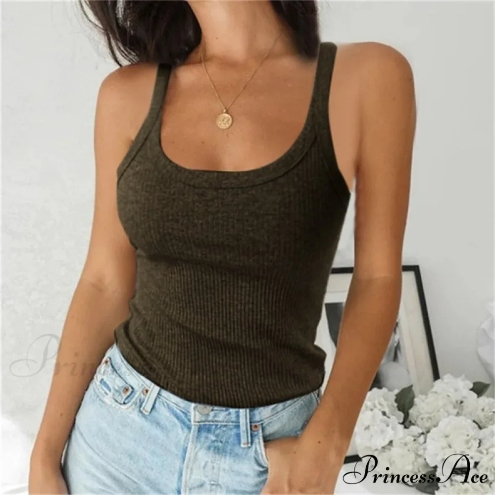 O Neck Knittrf Sleeveless Basic Top - Image 5