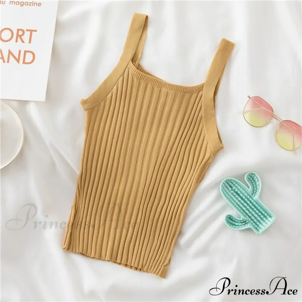 Halter Basic Sleeveless Knitted Crop Top - Image 10