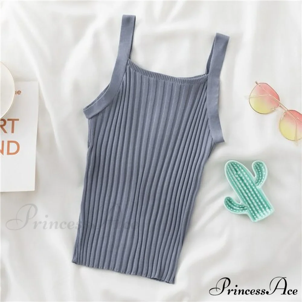Halter Basic Sleeveless Knitted Crop Top - Image 8