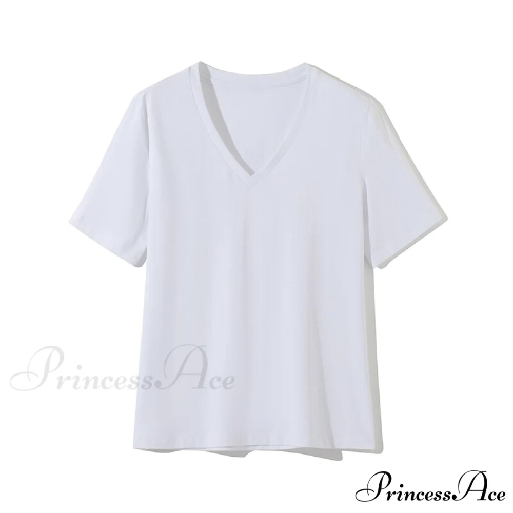 Casual Solid V-Neck T-shirt - Image 7